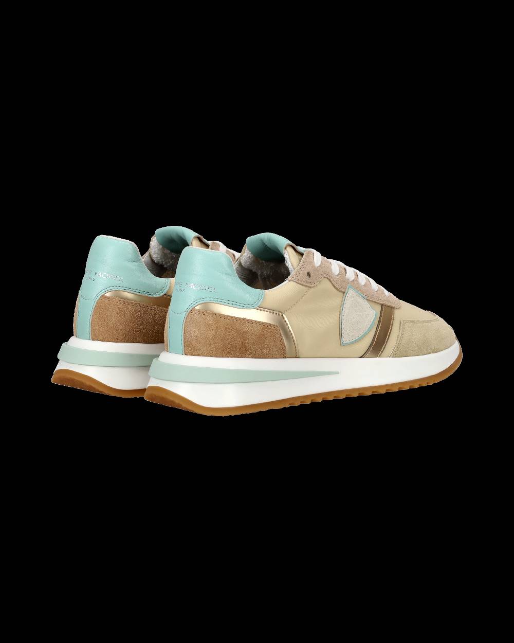 Philippe Model Sneaker casual Tropez 2.1 da donna in nylon e pelle - Turchese e beige Convenienza
