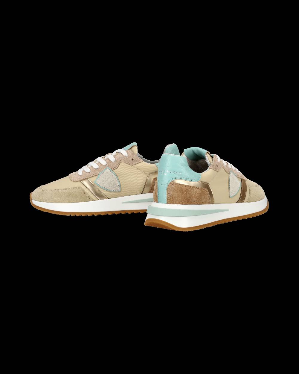 Philippe Model Sneaker casual Tropez 2.1 da donna in nylon e pelle - Turchese e beige Convenienza