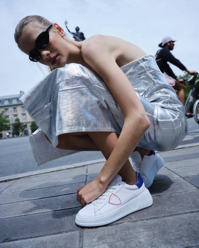 Philippe Model Sneaker basse Tres Temple donna - bianco e bluette Offerte