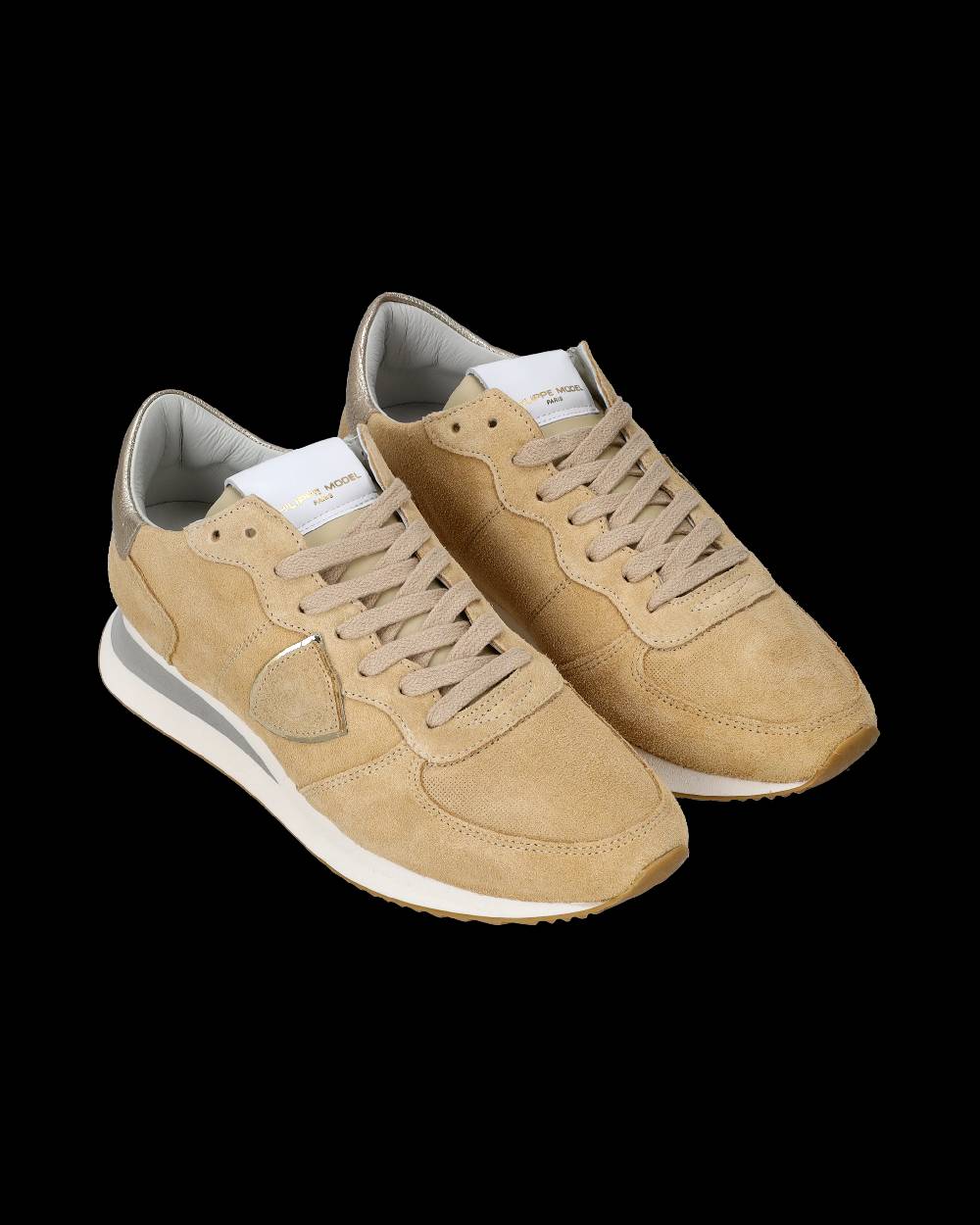 Philippe Model Sneakers Trpx da Donna Beige in Pelle Scamosciata Vendita Calda