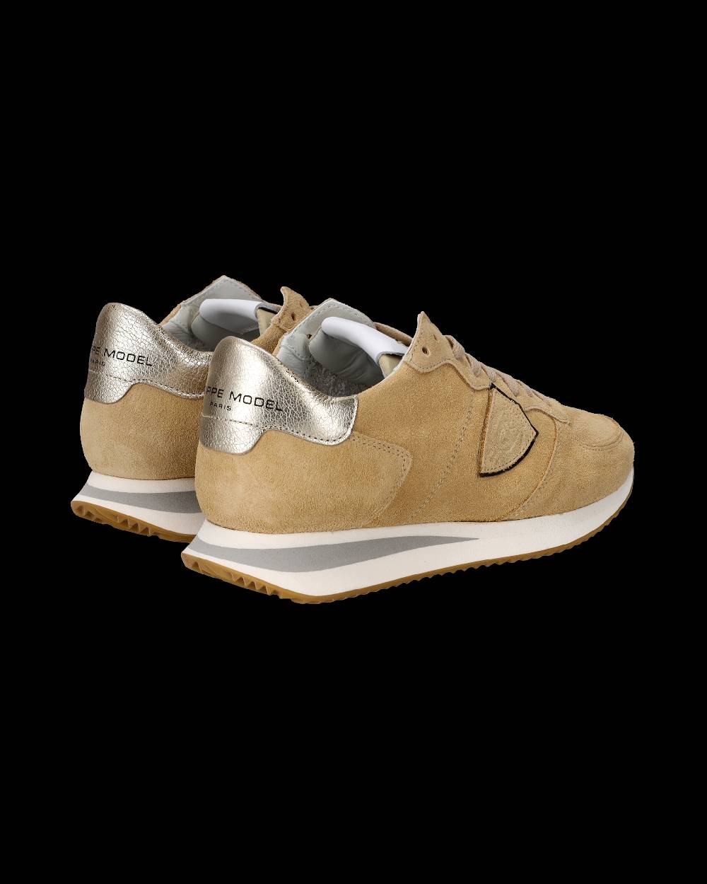 Philippe Model Sneakers Trpx da Donna Beige in Pelle Scamosciata Vendita Calda