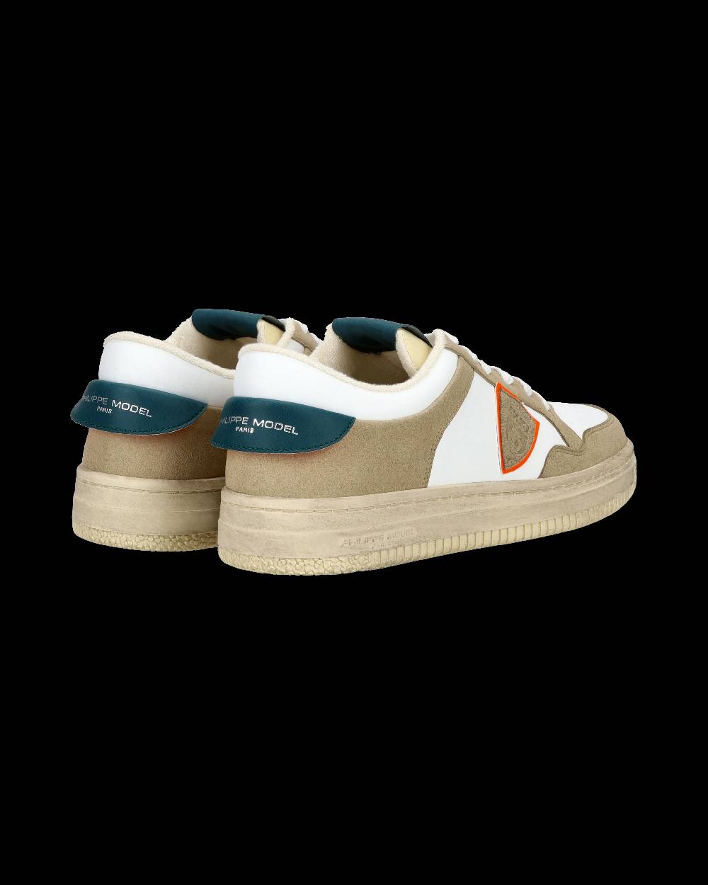 Philippe Model Sneaker streetwear Lyon da uomo in pelle riciclata - Bianco, verde e arancione Vendita Economica