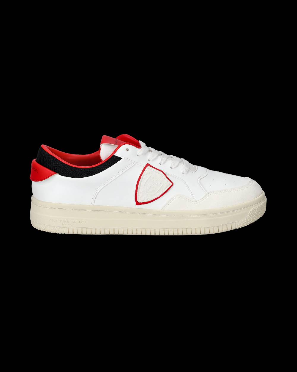 Philippe Model Sneakers Lyon da Uomo Bianche e Rosse in Pelle Riciclata Saldi Di Fabbrica