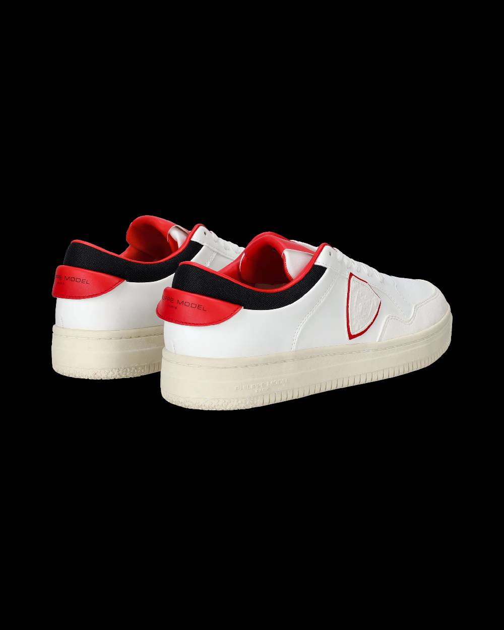 Philippe Model Sneakers Lyon da Uomo Bianche e Rosse in Pelle Riciclata Saldi Di Fabbrica