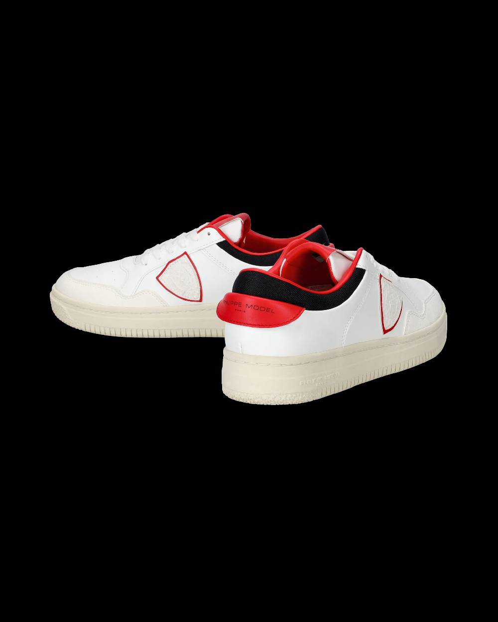Philippe Model Sneakers Lyon da Uomo Bianche e Rosse in Pelle Riciclata Saldi Di Fabbrica