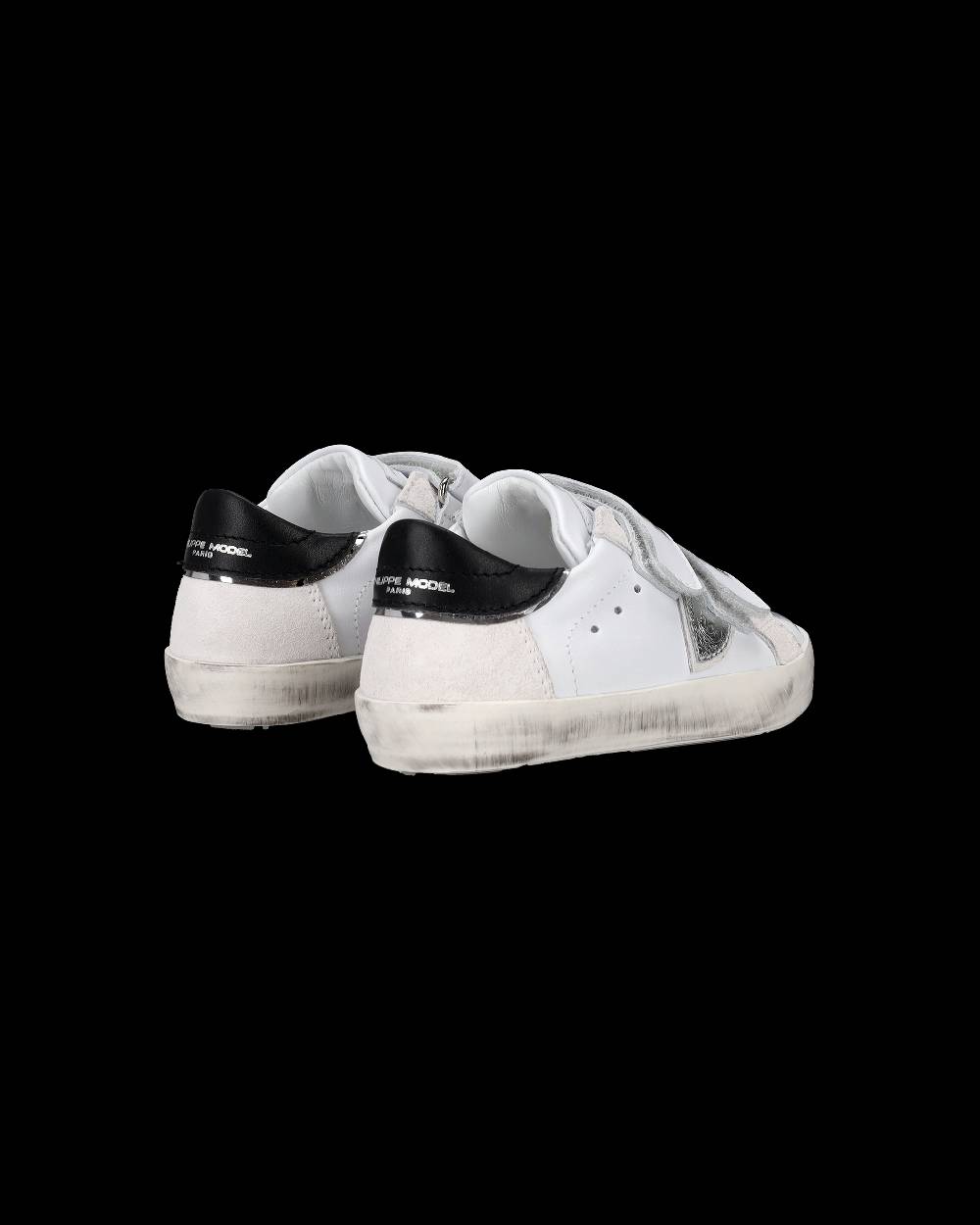 Philippe Model Sneakers Prsx Sportif da Bambini Bianche e Argento in Pelle In Saldo