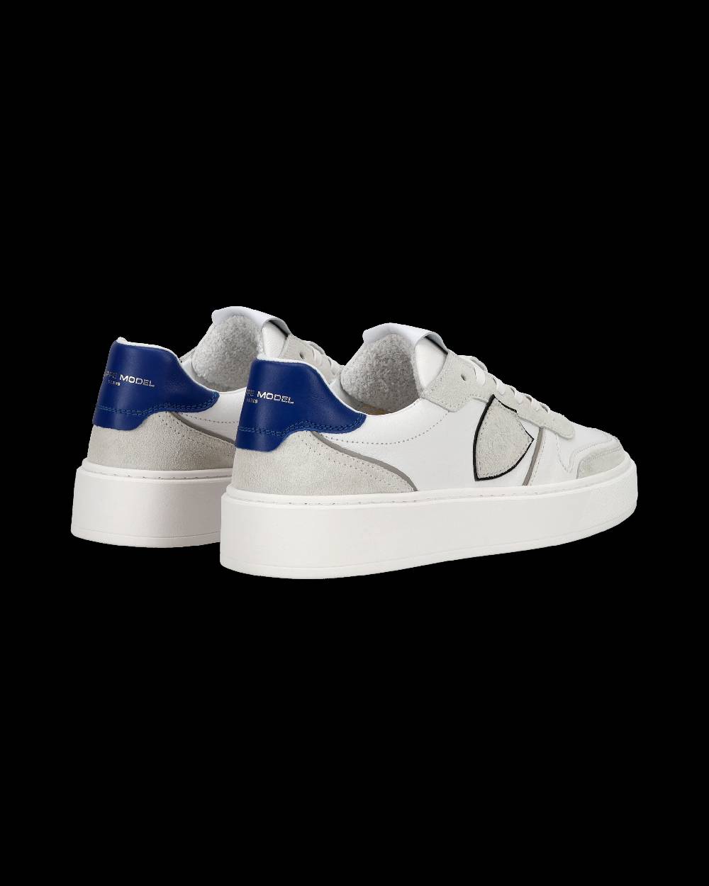 Philippe Model Junior Nice Low-Top Sneakers in Leather, White Blue 2025