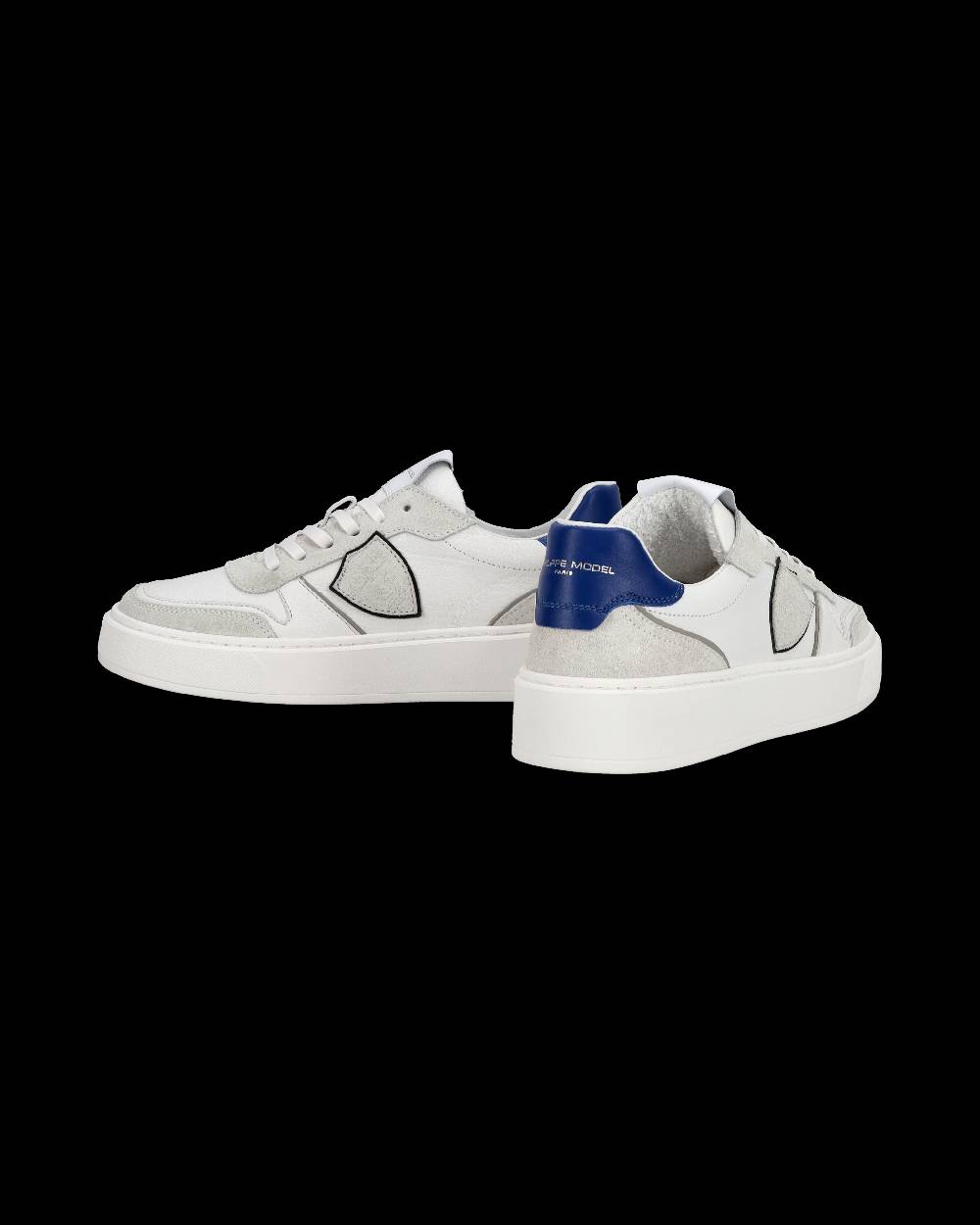 Philippe Model Junior Nice Low-Top Sneakers in Leather, White Blue 2025