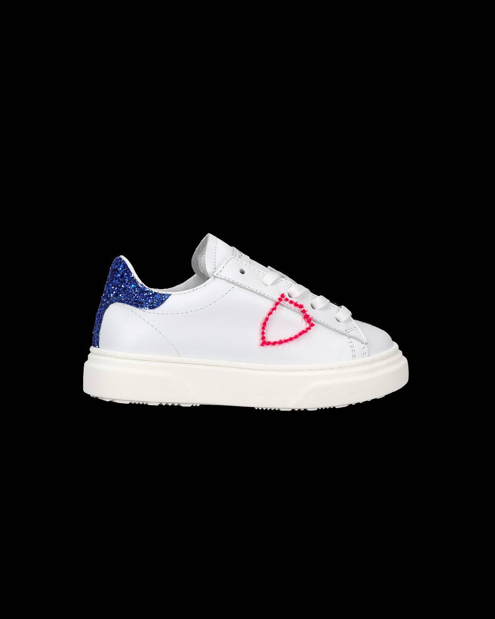 Philippe Model Scarpe da Bambini Temple Bianche e Blu in Pelle In Linea