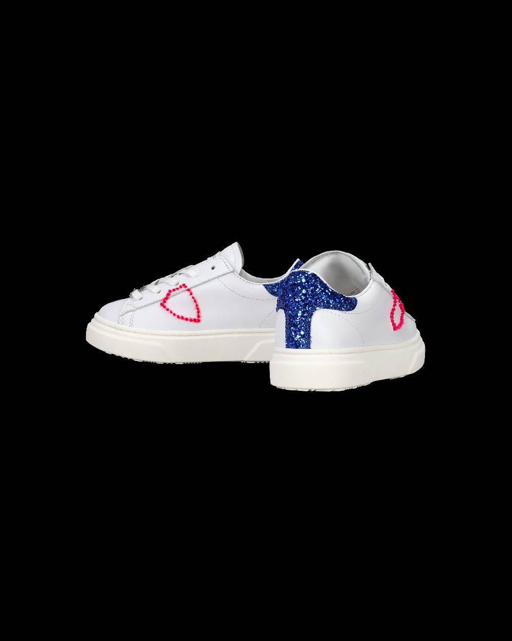 Philippe Model Scarpe da Bambini Temple Bianche e Blu in Pelle In Linea