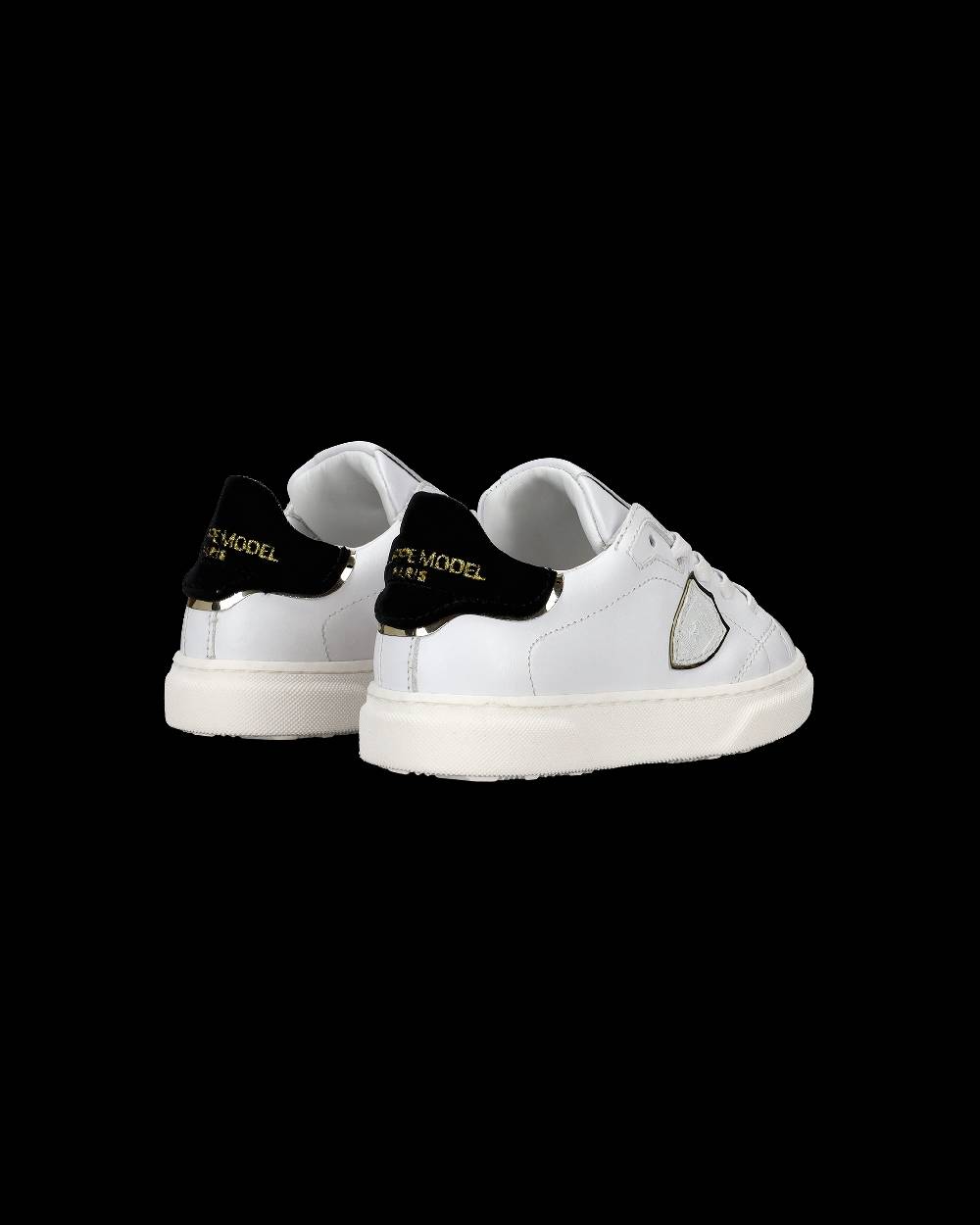 Philippe Model Scarpe da Bambini Temple Bianche e Nere in Pelle Qualità