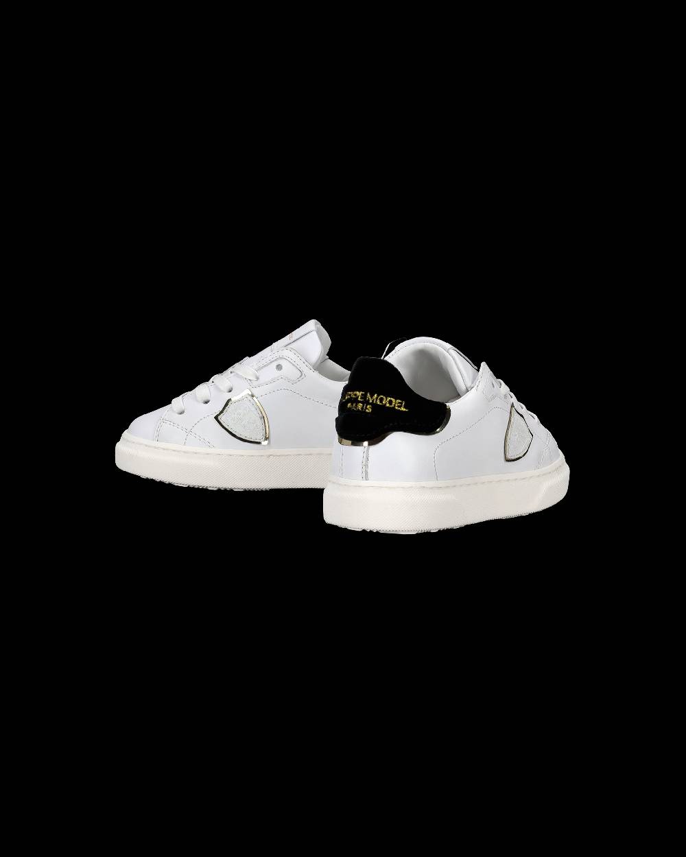 Philippe Model Scarpe da Bambini Temple Bianche e Nere in Pelle Qualità