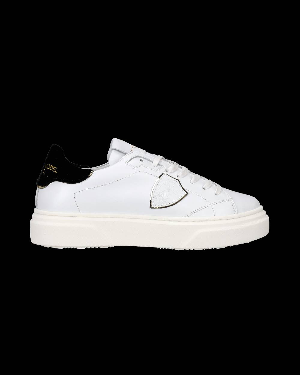Philippe Model Sneakers Temple da Ragazzi Bianche e Nere in Pelle Promozione