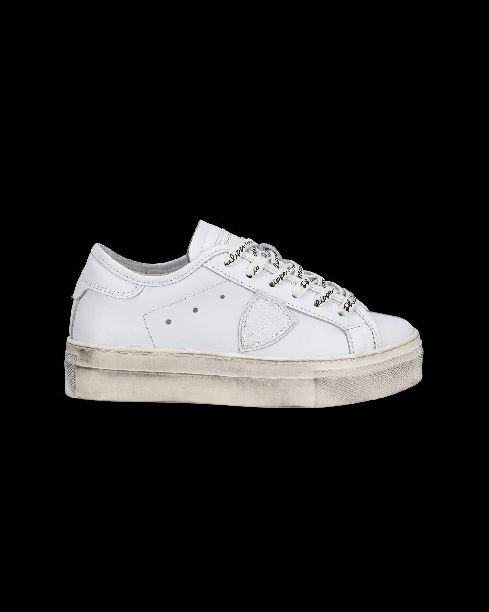 Philippe Model Sneakers basse Paris Haute da Bambino in pelle, Bianco Spedizione Gratuita