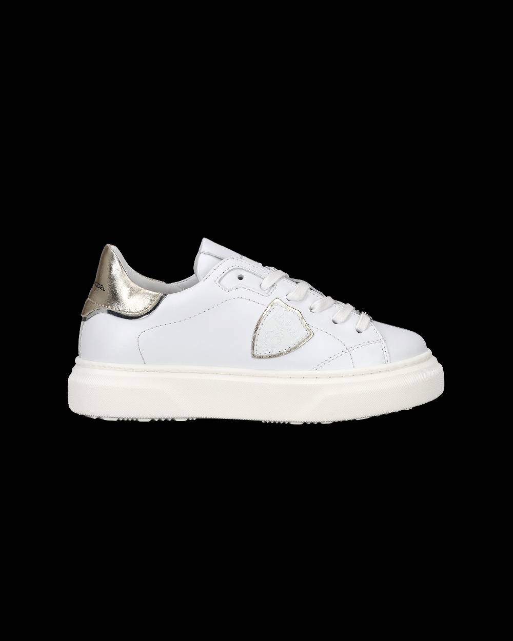 Philippe Model Sneakers Temple da Bambini Bianche e Oro in Pelle Pezzi Unici