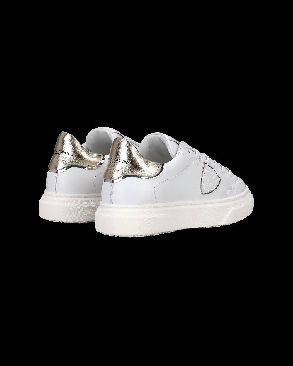 Philippe Model Sneakers Temple da Bambini Bianche e Oro in Pelle Pezzi Unici