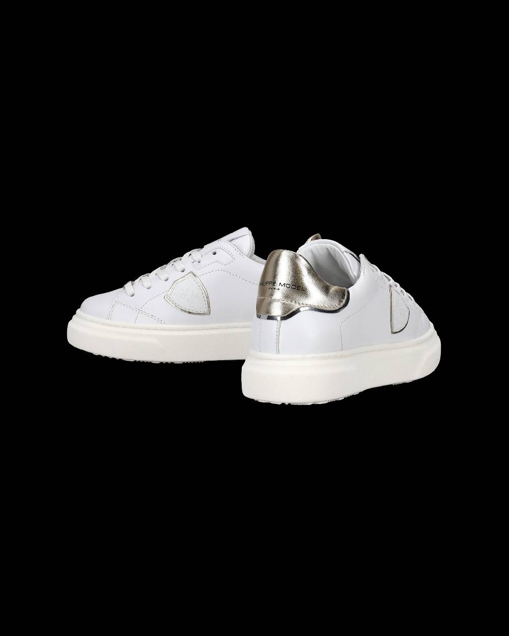 Philippe Model Sneakers Temple da Bambini Bianche e Oro in Pelle Pezzi Unici