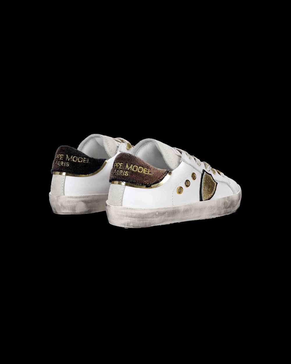 Philippe Model Scarpe da Bambini Prsx basse Bianche e Nere in Pelle Qualità Garantita