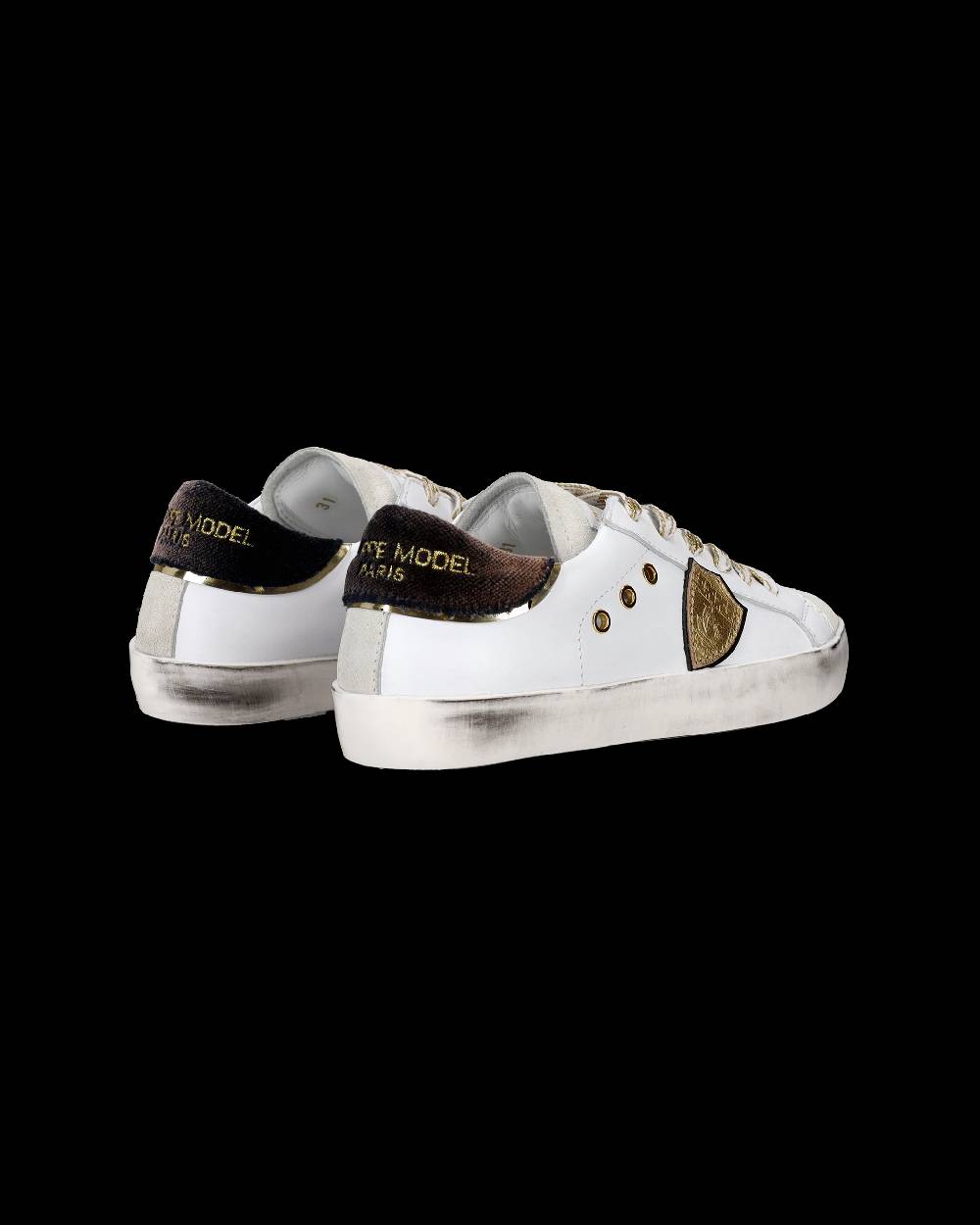 Philippe Model Sneakers Prsx basse da Bambini Bianche e Nere in Pelle Negozi Online
