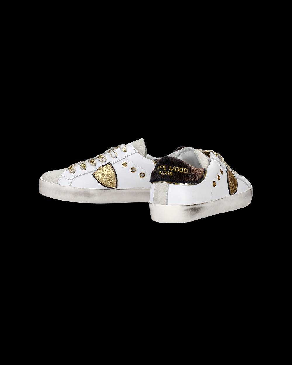 Philippe Model Sneakers Prsx basse da Bambini Bianche e Nere in Pelle Negozi Online