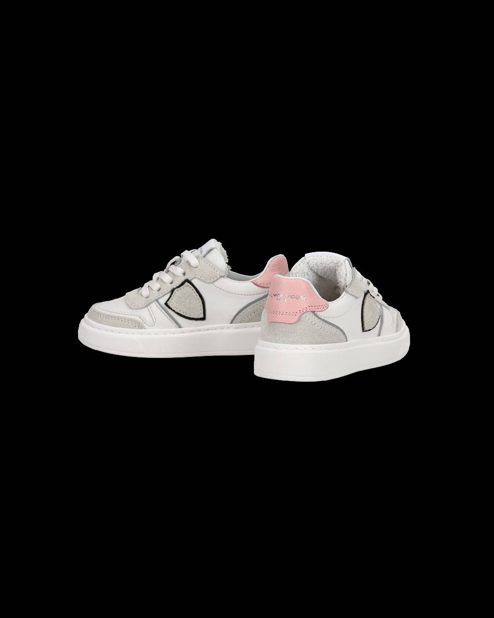 Philippe Model Baby Nice Low-Top Sneakers in Leather, Brown Blue Consegna Veloce