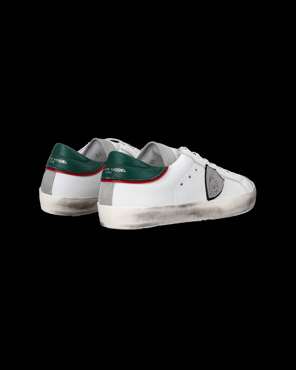Philippe Model Sneakers Prsx basse da Bambini Bianche e Verdi in Pelle Prezzo Ridotto