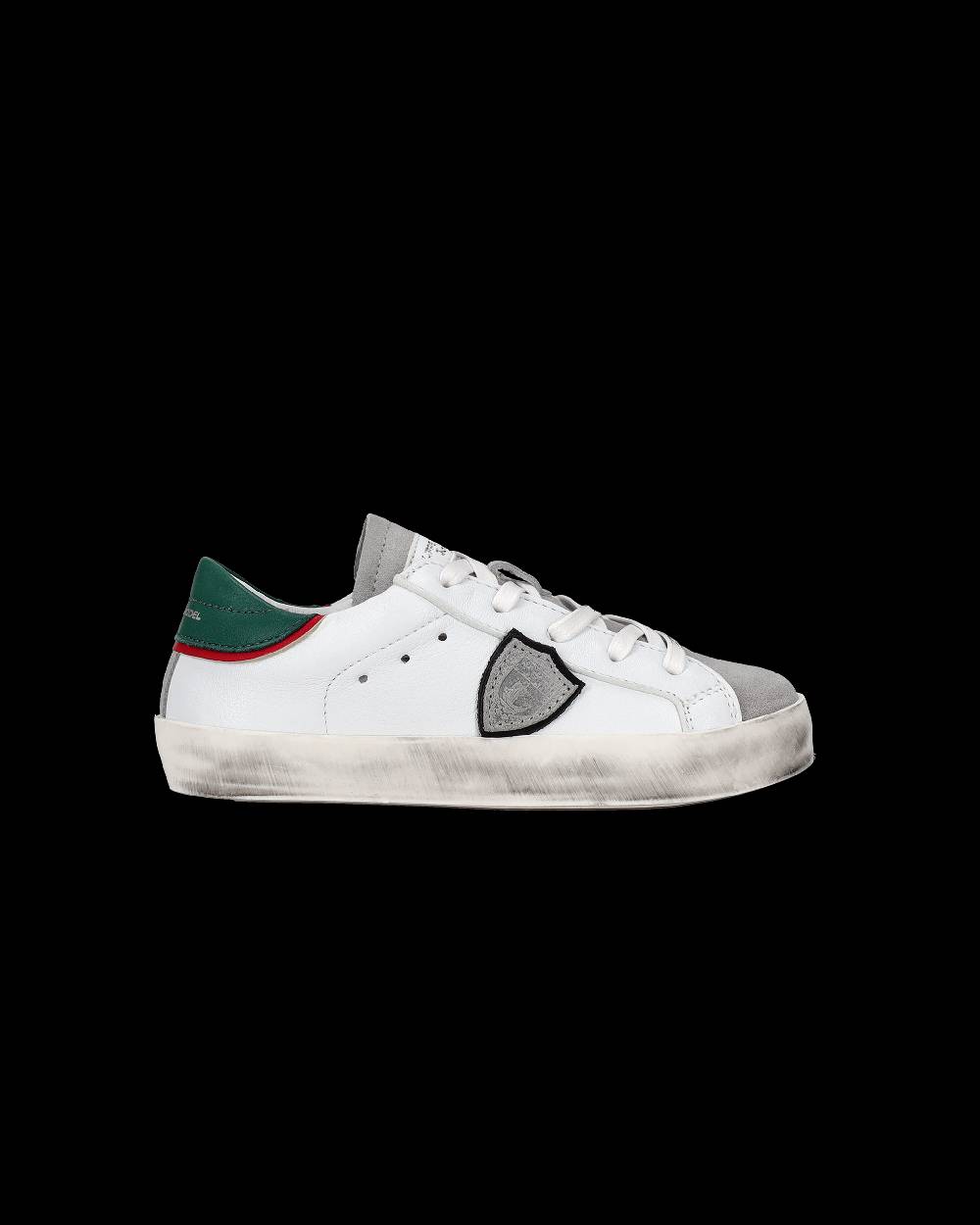 Philippe Model Sneakers da Bambini Prsx Bianche e Verdi in Pelle Sottocosto