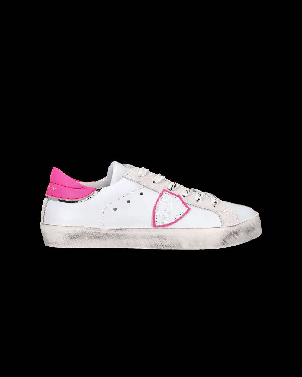 Philippe Model Sneakers Prsx basse da Bambini Bianche e Fucsia in Pelle Convenienza