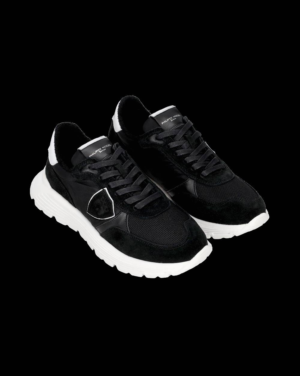 Philippe Model Sneakers Antibes da Ragazzi Nere in Tessuto Tecnico Presa