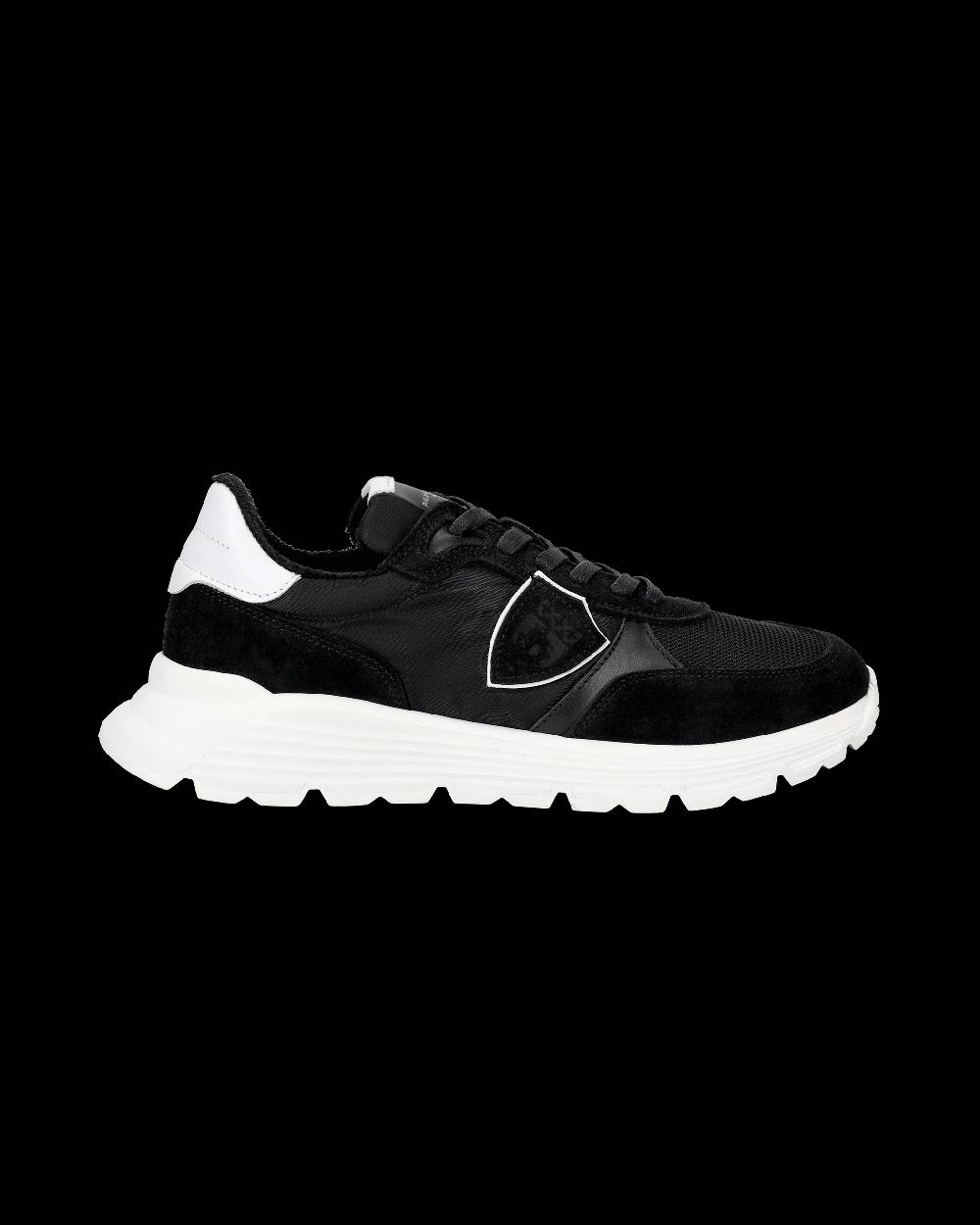 Philippe Model Sneakers Antibes da Ragazzi Nere in Tessuto Tecnico Presa