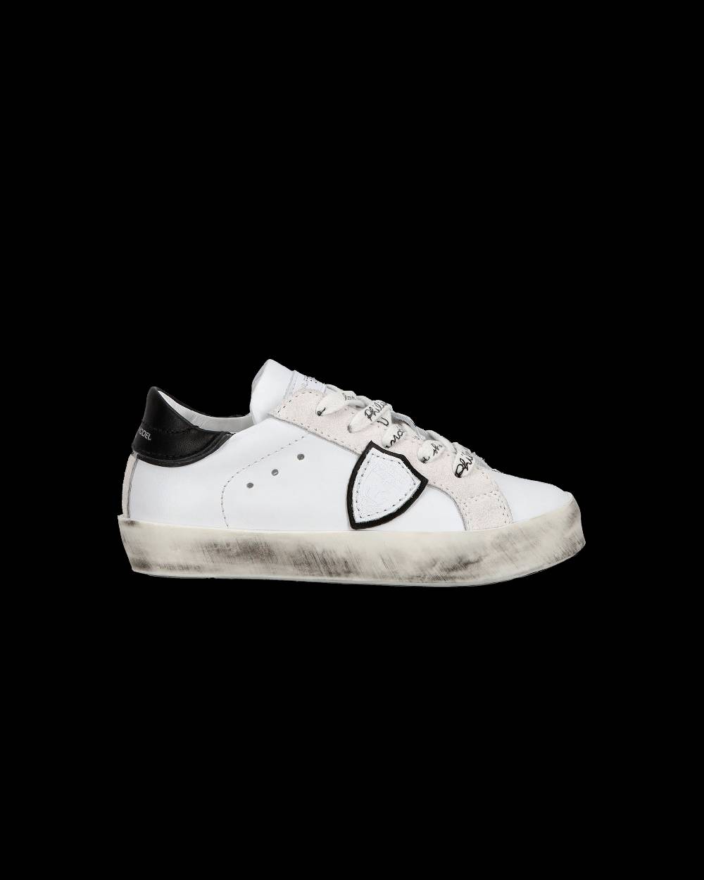 Philippe Model Sneakers Paris da Bambini Bianche e Nere in Pelle In Vendita