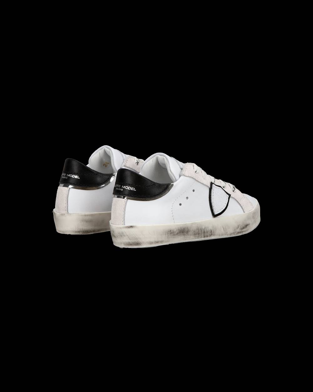 Philippe Model Sneakers Paris da Bambini Bianche e Nere in Pelle In Vendita