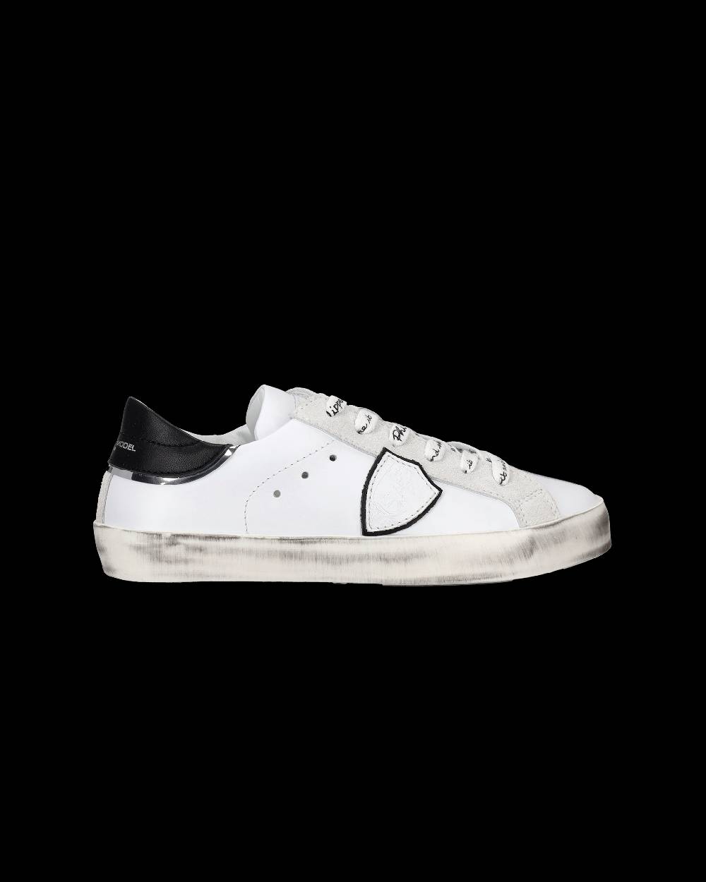 Philippe Model Sneakers Paris da Bambini Bianche e Nere in Pelle Saldi