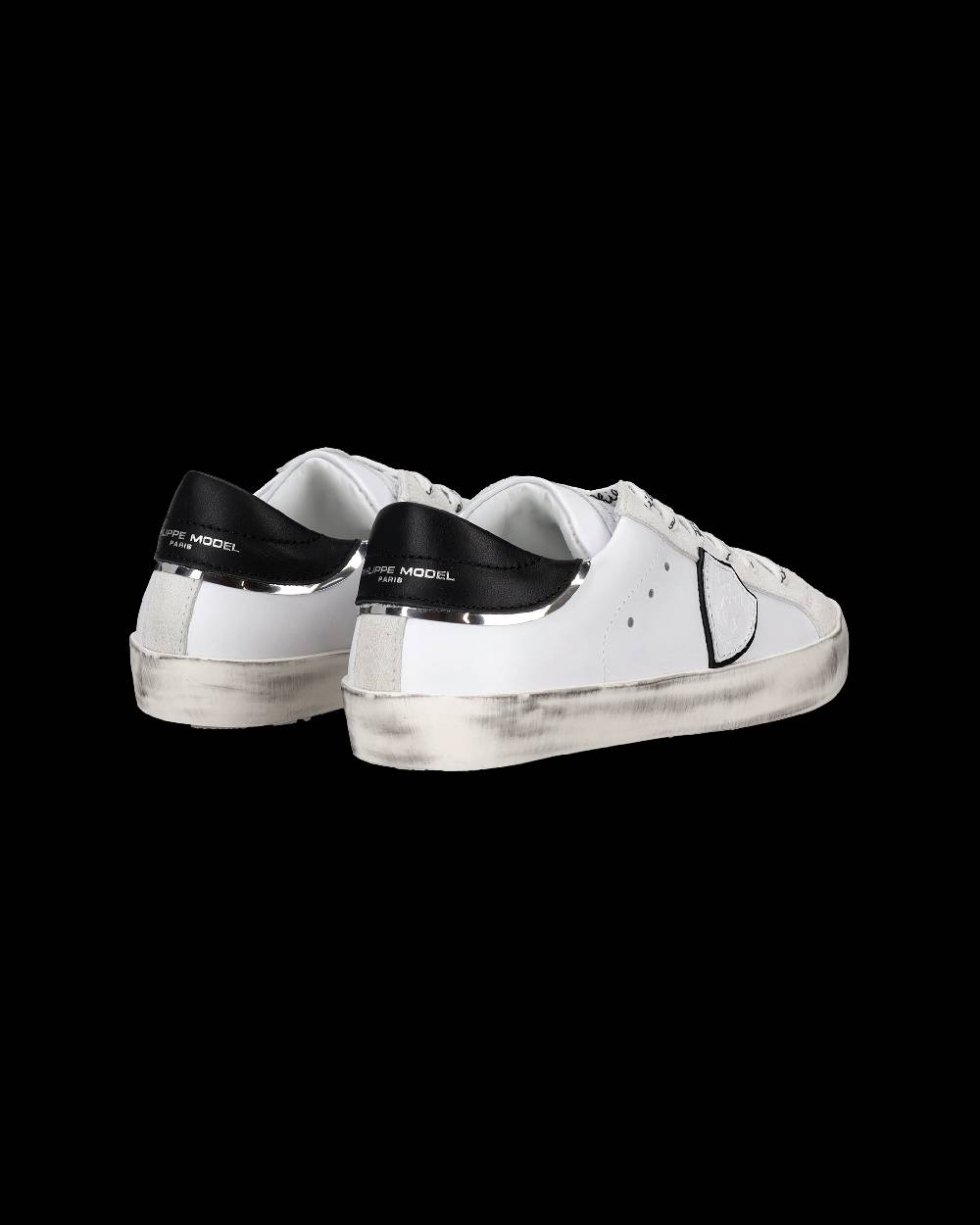Philippe Model Sneakers Paris da Bambini Bianche e Nere in Pelle Saldi