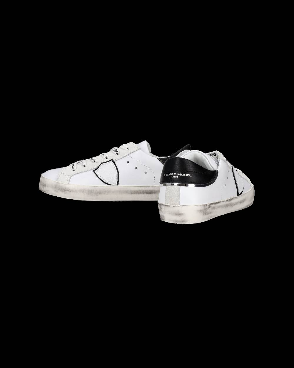 Philippe Model Sneakers Paris da Bambini Bianche e Nere in Pelle Saldi