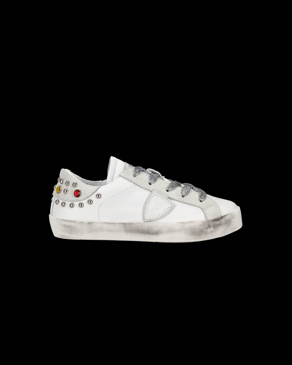 Philippe Model Sneakers Paris da Bambini Bianche e Grigie in Pelle Hotsell