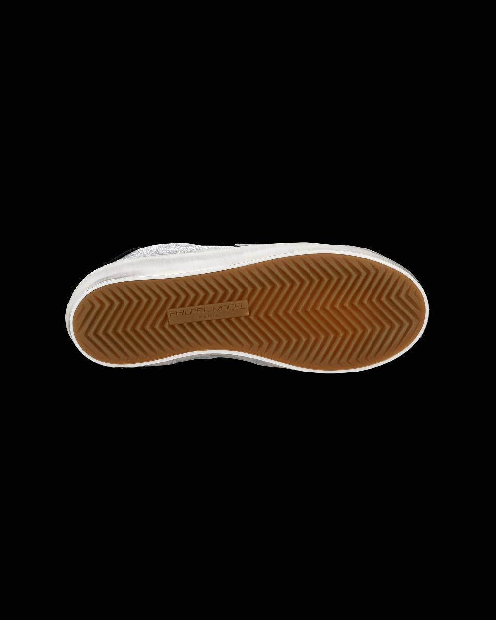 Philippe Model Sneakers Paris da Bambini Argento e Nere in Pelle Metal Vendita Economica