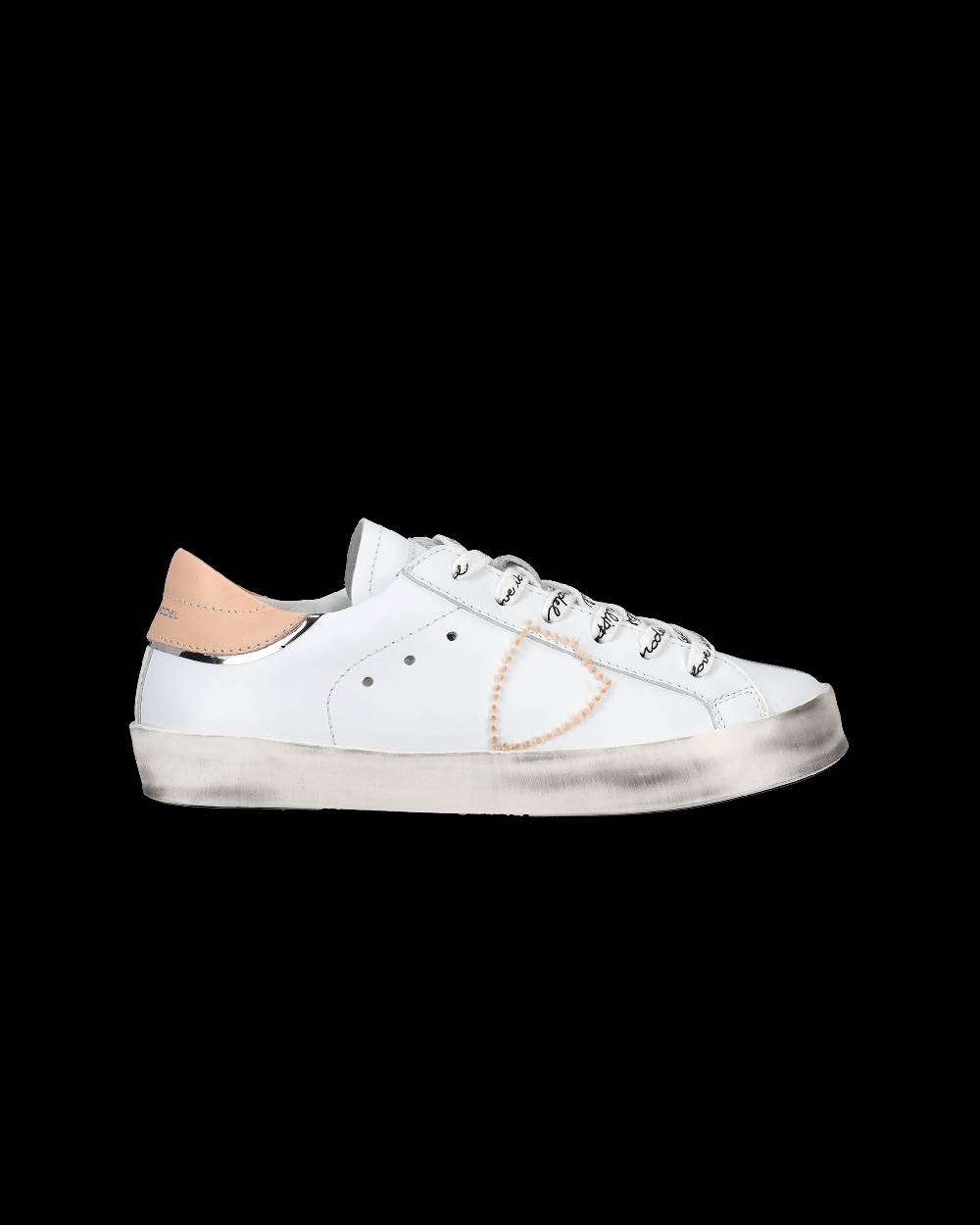 Philippe Model Sneakers Paris da Bambini Nere e Argento in Pelle Saldi Di Fabbrica