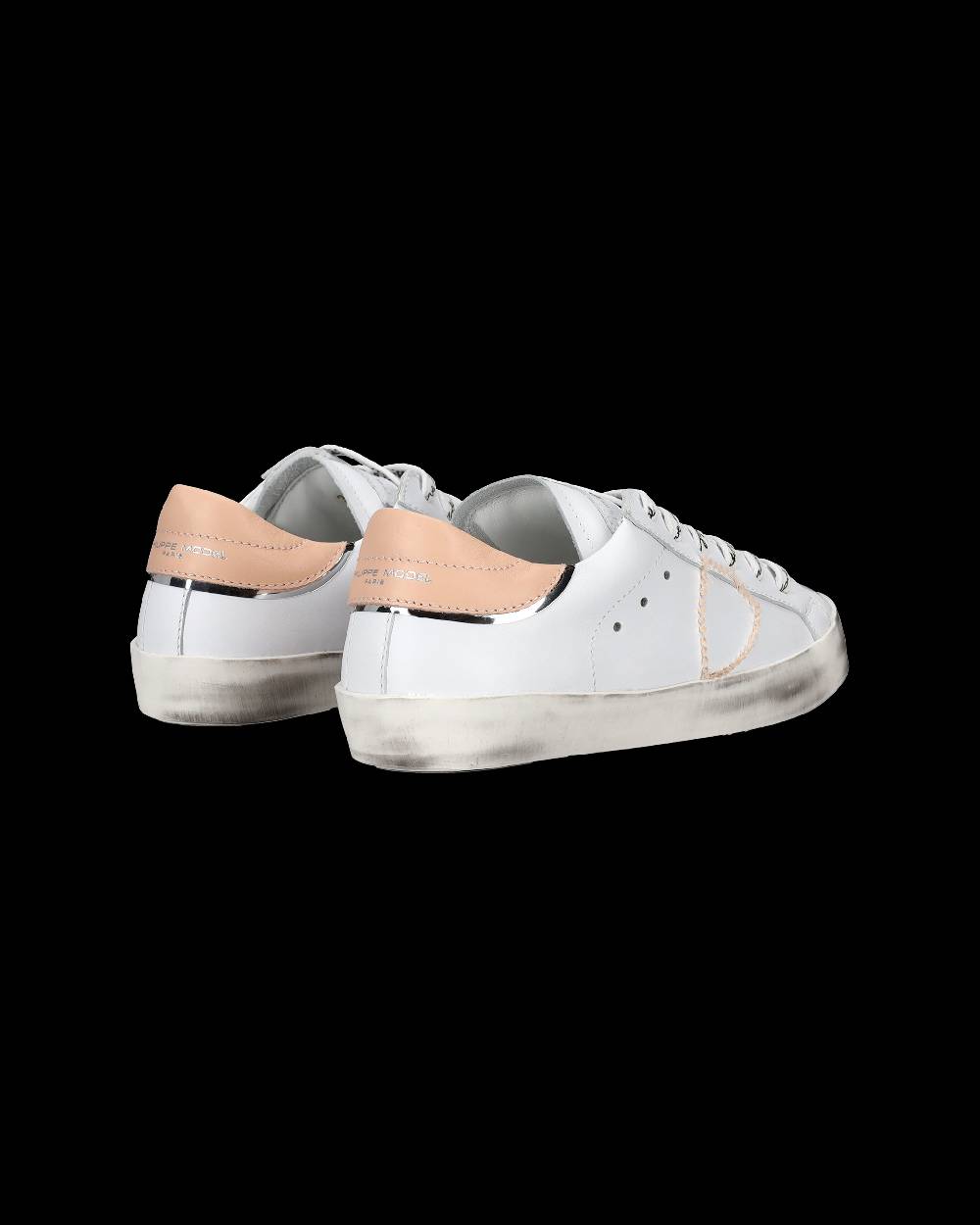 Philippe Model Sneakers Paris da Bambini Nere e Argento in Pelle Saldi Di Fabbrica