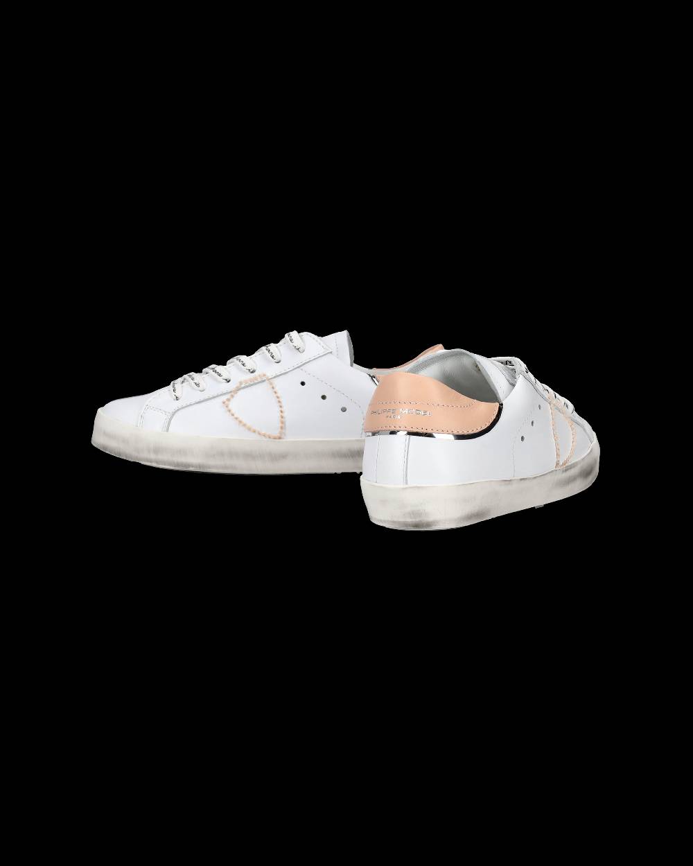 Philippe Model Sneakers Paris da Bambini Nere e Argento in Pelle Saldi Di Fabbrica