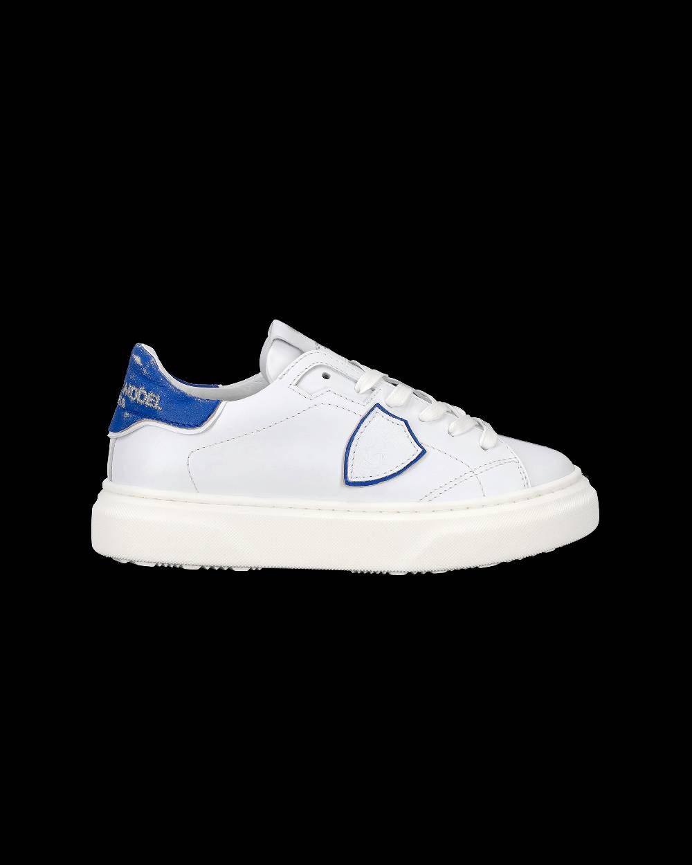 Philippe Model Sneakers Temple da Bambini Bianche e Blu in Pelle Morbida I Più Venduti