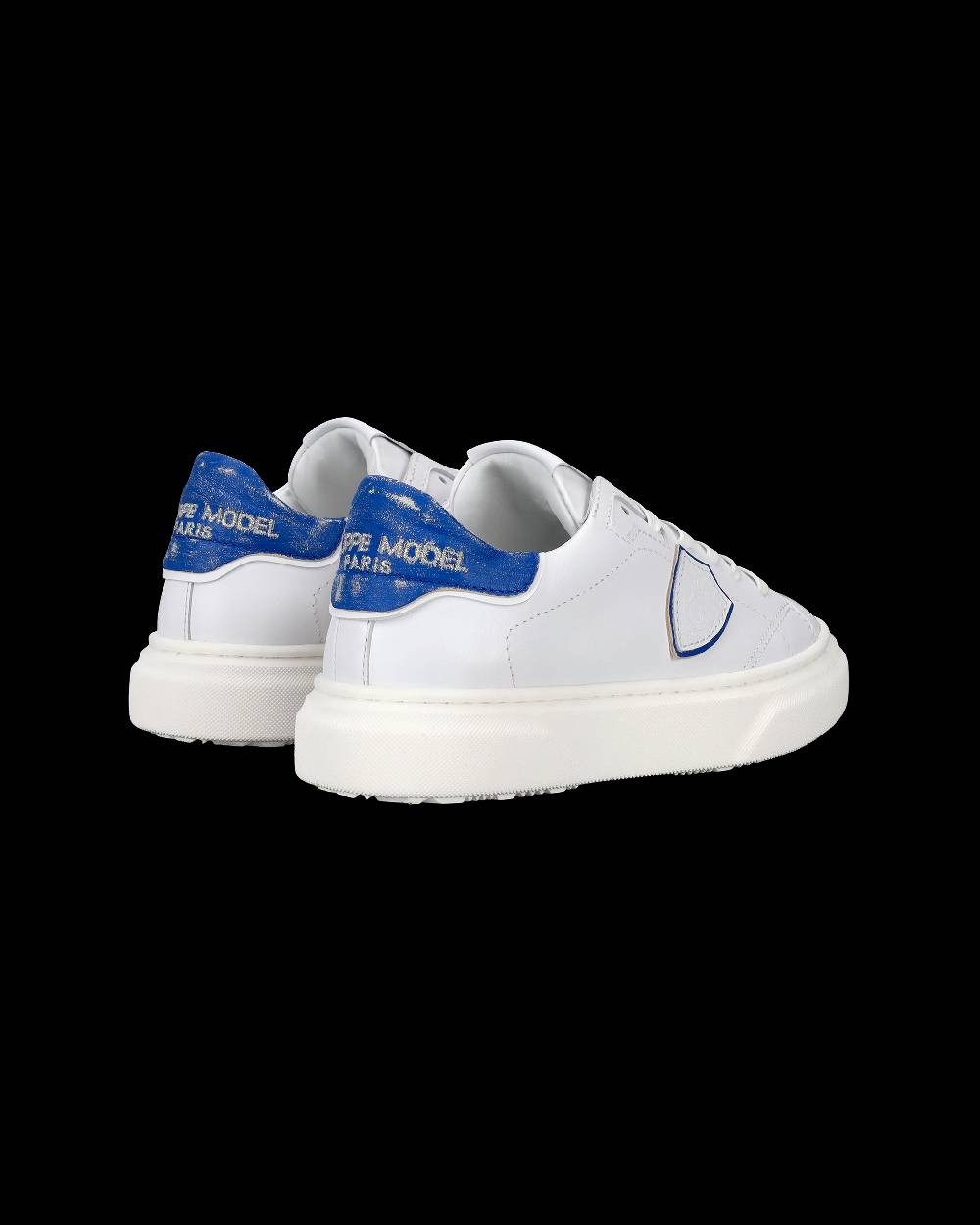 Philippe Model Sneakers Temple da Bambini Bianche e Blu in Pelle Morbida I Più Venduti