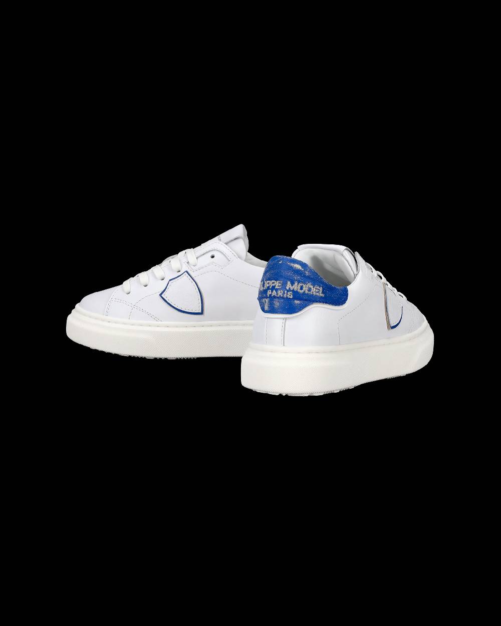 Philippe Model Sneakers Temple da Bambini Bianche e Blu in Pelle Morbida I Più Venduti