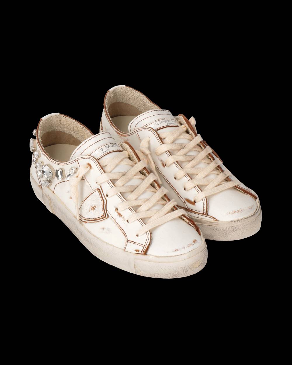 Philippe Model Sneaker Prsx Donna Con Cristalli, Bianco Nuova