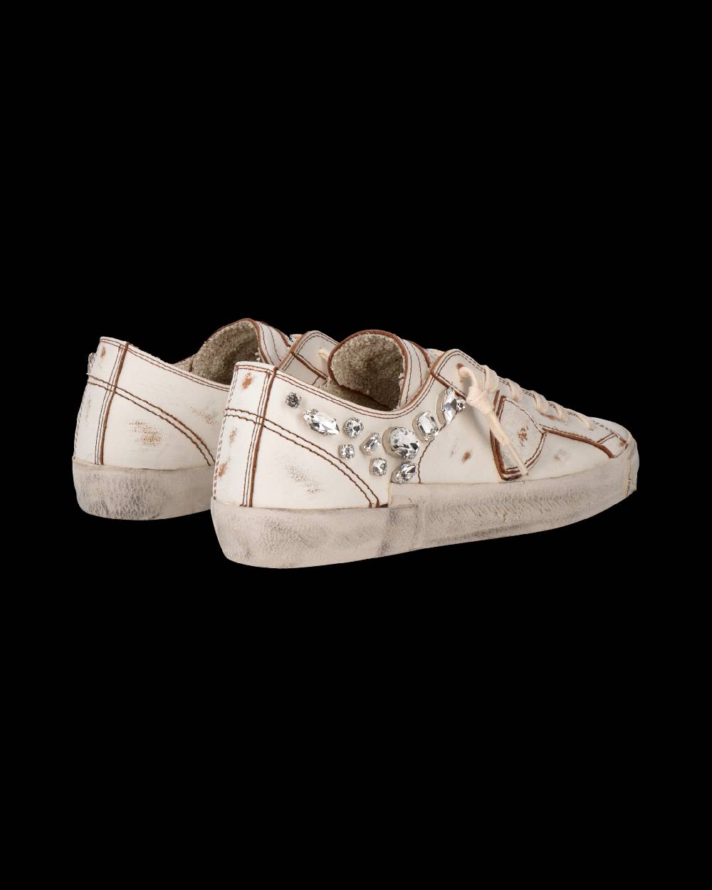 Philippe Model Sneaker Prsx Donna Con Cristalli, Bianco Nuova