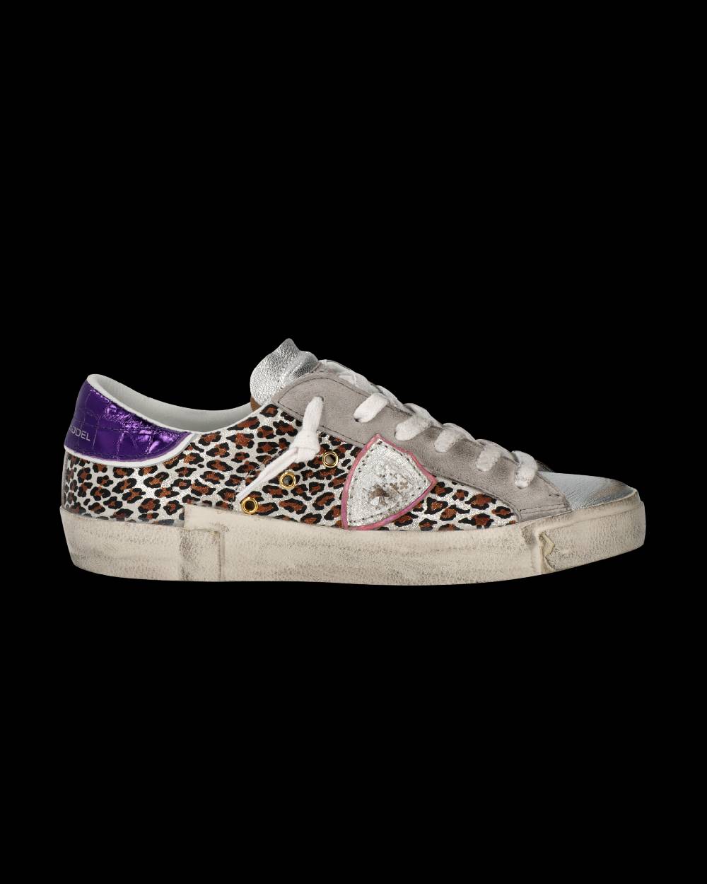 Philippe Model Sneaker Prsx Donna, Argento e Viola Nuovo