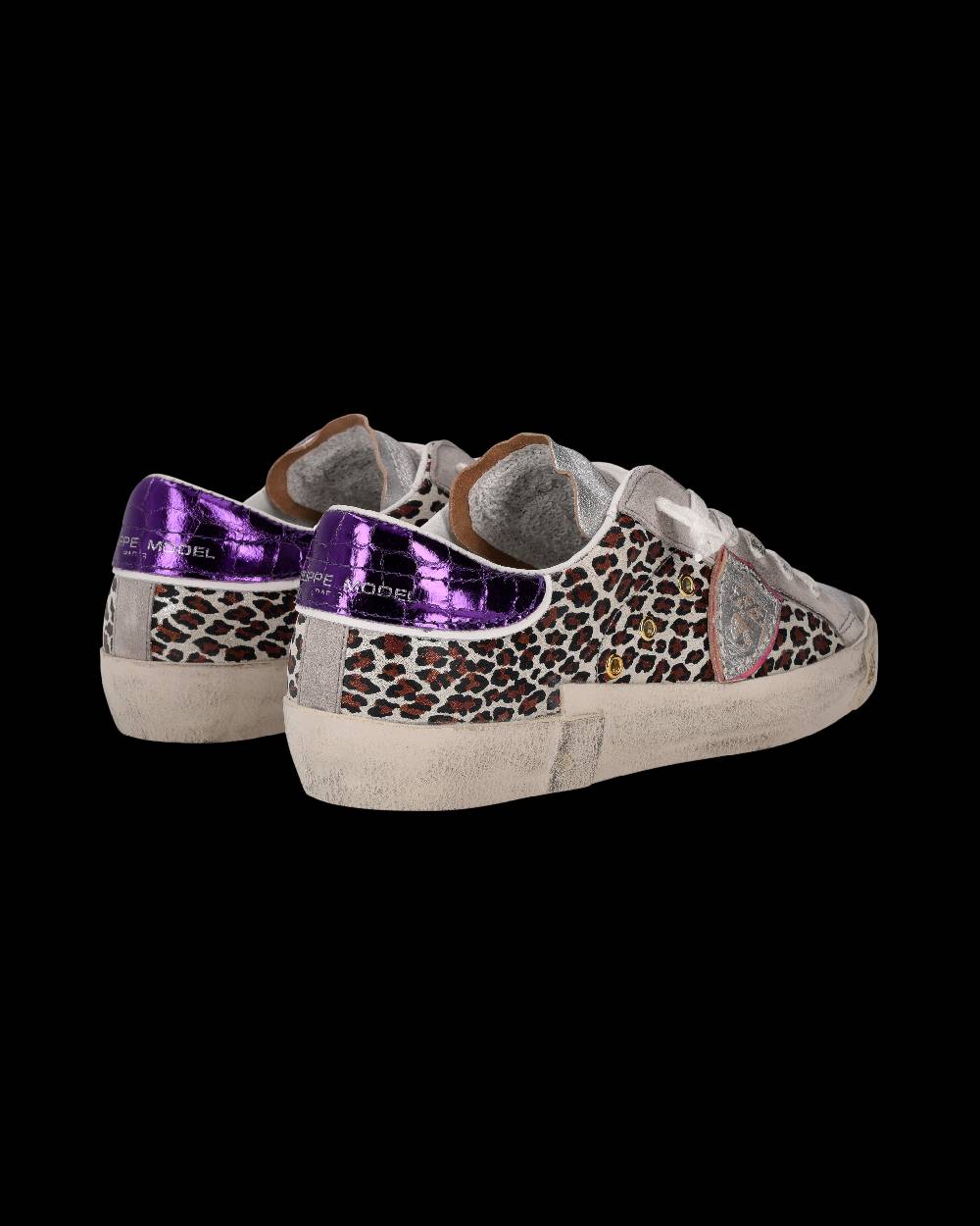 Philippe Model Sneaker Prsx Donna, Argento e Viola Nuovo
