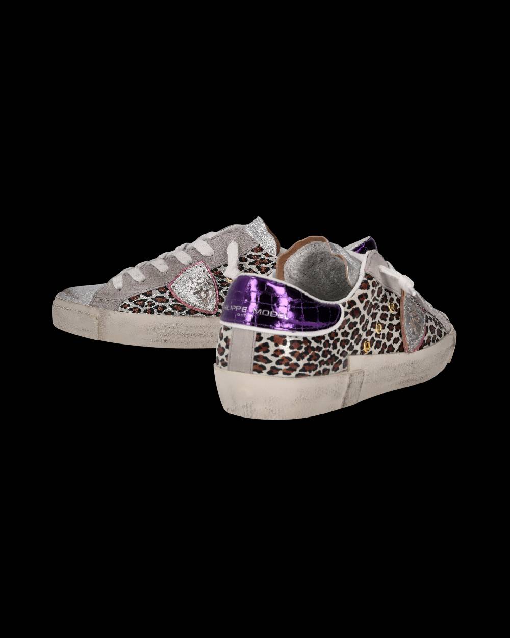 Philippe Model Sneaker Prsx Donna, Argento e Viola Nuovo