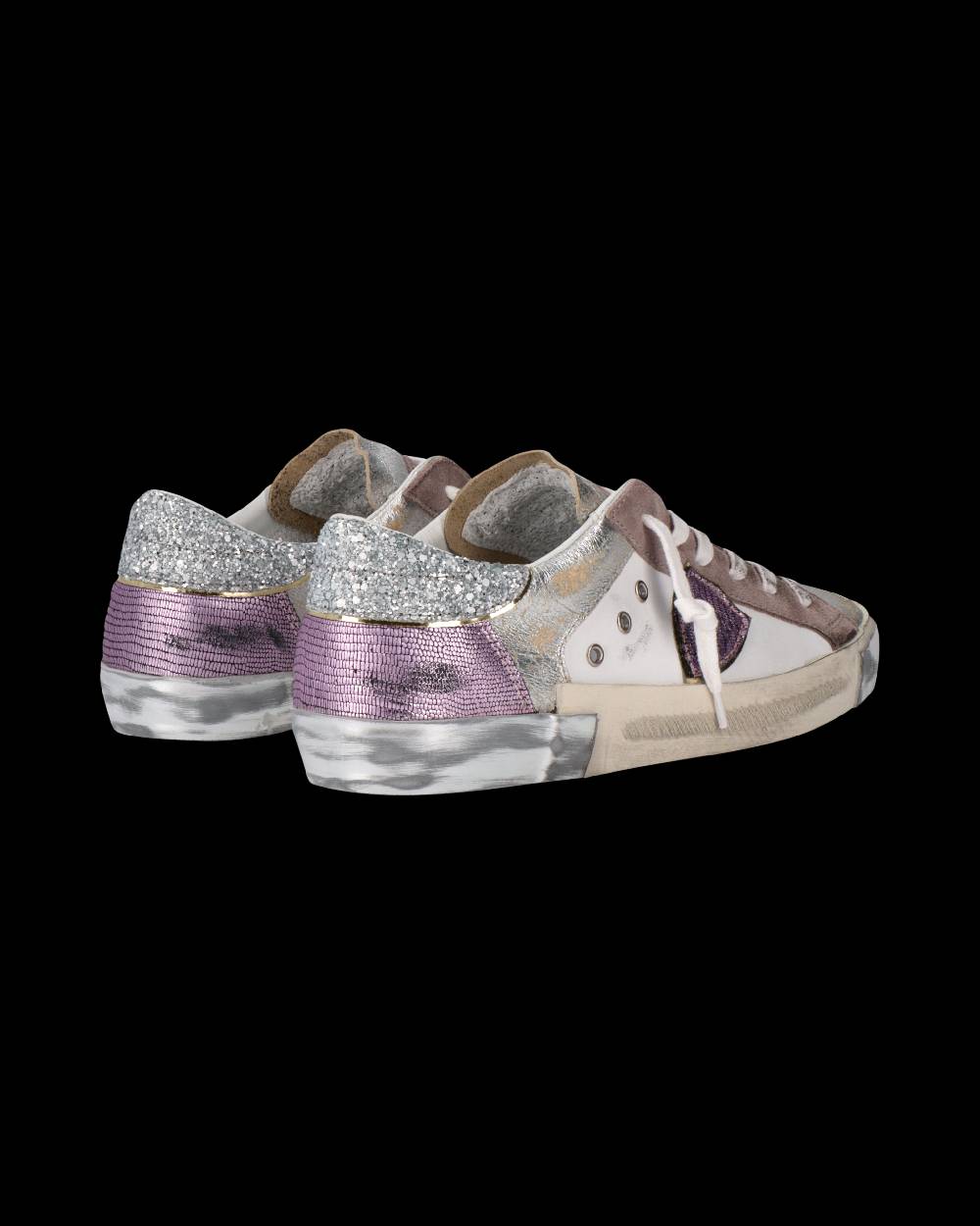 Philippe Model Sneaker Prsx Donna, Bianco Beige e Viola Spedizione Gratuita