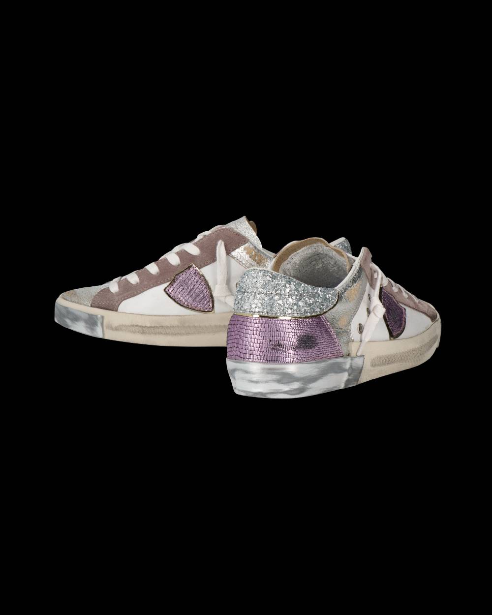 Philippe Model Sneaker Prsx Donna, Bianco Beige e Viola Spedizione Gratuita